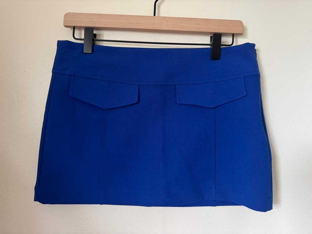 NWT Pull&Bear Cobalt Blue Mini Skirt Y2K Mod Pocket Detail Medium